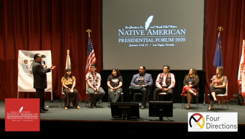 NCAI1944's tweet photo. #NativeForum panel discussing a wide range of #NativeEd topics from cultural and language revitalization, to the importance of the #NativeVote, to the harmful effects of Native-themed mascots on #NativeStudents. https://t.co/5MUReQ13Ox