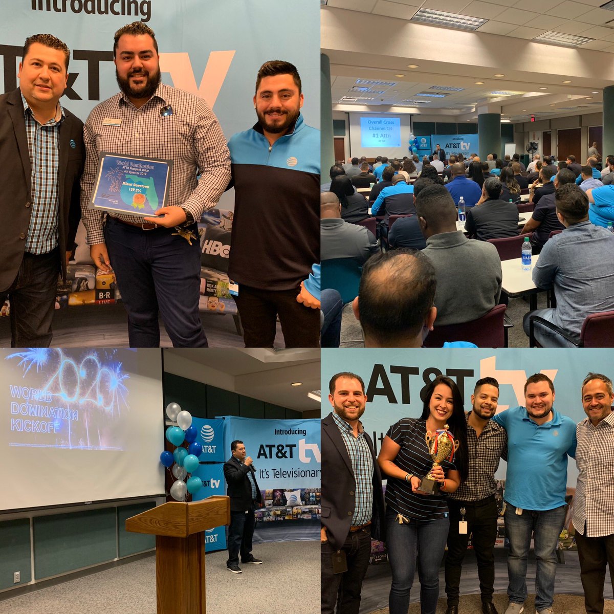 Sumitra_Coote's tweet image. What an Amazing 2020 Q1 kickoff and 2019 Q4 recognition event!! No one knows how to throw an amazing kick off like @efrenfavela We had a packed room, filled amazing energy!! 2020 Here we come💪🏽💪🏽 #WorldDomination #MiamiSpice #OneFLA2020  #FloridaFighters #LifeAtATT @jrluna11
