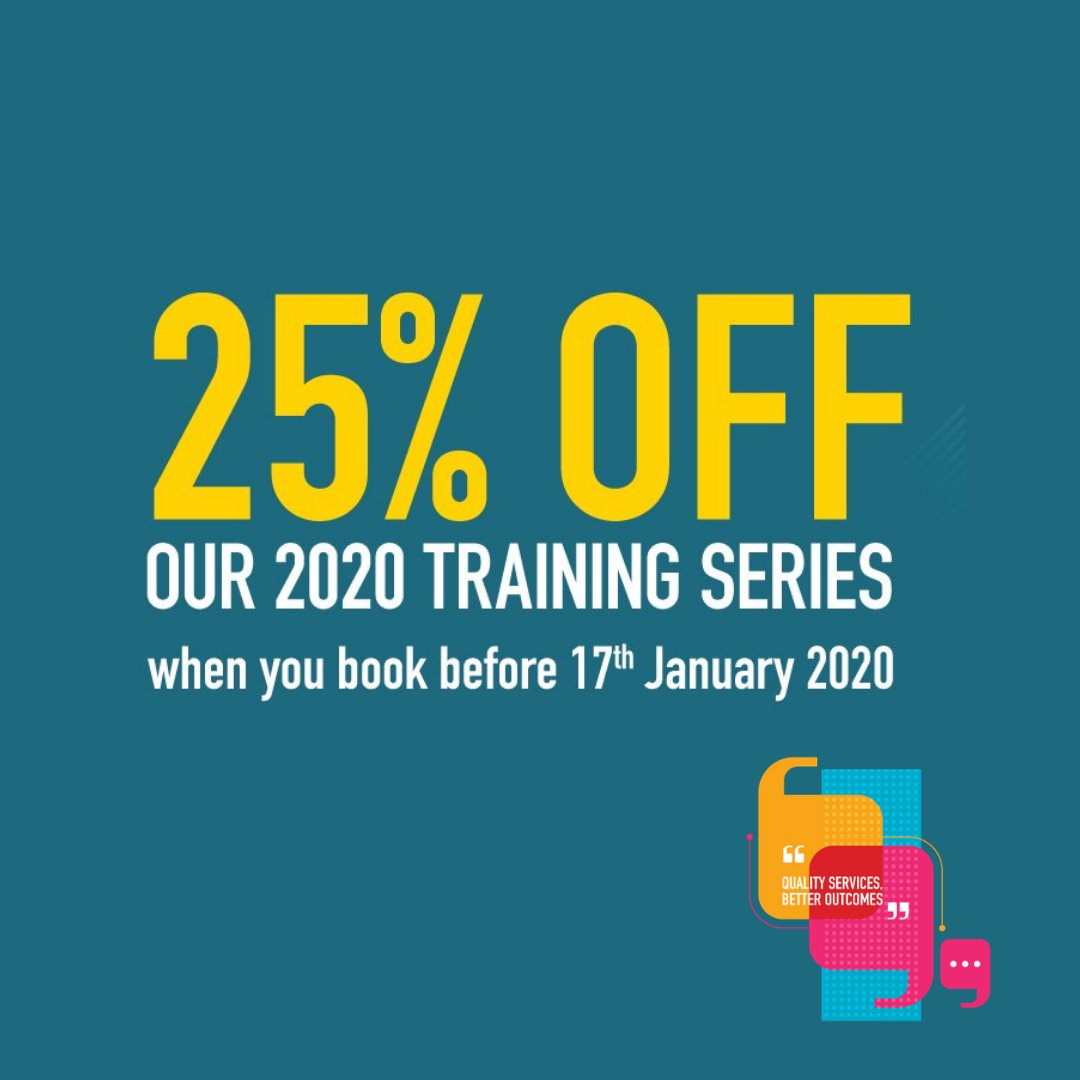 twcdi's tweet photo. Want to refocus in 2020? Our New Year's #QualityServicesBetterOutcomes offer closes tomorrow! Our training will help you rethink the way you approach work this year! #ReflectivePractice #NeedsAssessment #LogicModelling #Planning #Monitoring #Evaluation #CapacityBuilding https://t.co/9SEZCaKx5u