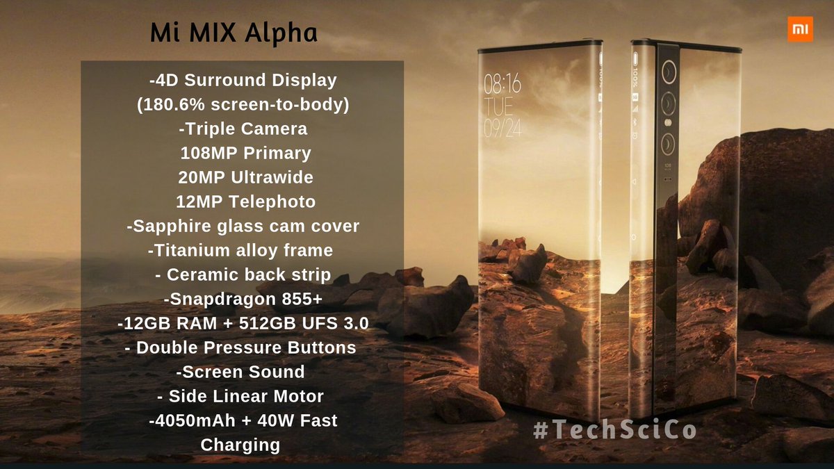 techscico's tweet photo. Xiaomi Mi MIX Alpha coming to India soon 😍😍😍

Product page gets live on official website.
https://t.co/dvtuTX0Z7D

#TechSciCo
#Xiaomi #MiMIXAlpha #MiMIX #MiXAlpha https://t.co/ZbTKfpCumR