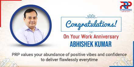 prprofessional7's tweet photo. Wishing you a Happy #3rdWorkAnniversary, Abhishek Kumar. The PRP team has flourished manifold under your remarkable aegis. You have always been a guiding star for the team, leading the organization with perseverance and hard work.
#WorkAnniversary #PRP #HappyWorkAnniversary https://t.co/JIla5WqmDf