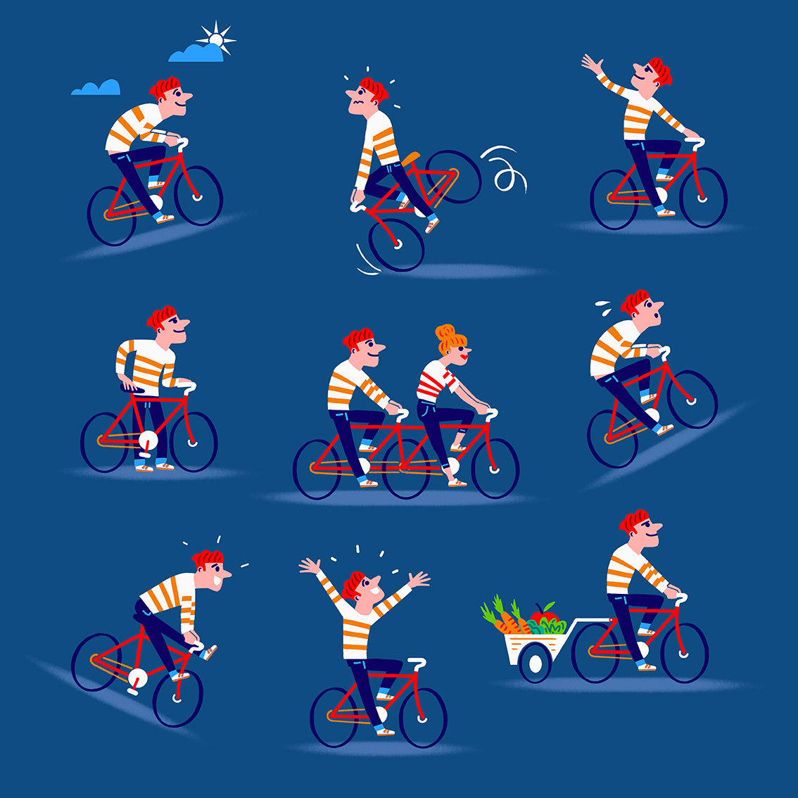 clod_illus's tweet photo. Du bon usage de la bicyclette !
#clod #clodillustrateur #illustration #illustrator #happy #velo #bicycle #bicyclette #velotaf #rouelibre #liberte #libre #pedaler #equilibre #velographic #bonheur https://t.co/kBCPXLD3zg