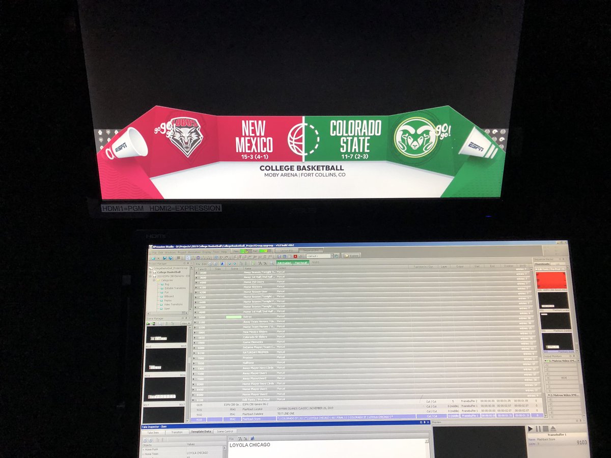 skeeterbuggins's tweet image. Working #Xpression graphics tonight for @ESPN at @CSUMBasketball ! #tvlife #tvgraphics #espn #skeeterbuggins