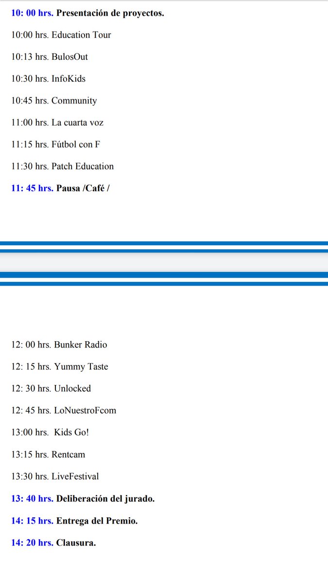 Kidsgoproject's tweet image. Aquí tenéis el orden de presentación de los proyectos. 
#KidsGo a las 13.00 h 😍 #Proyeccom20 @LabProCom
@HadaMSG @LiveFestivalSp1 @BunkerRadio5 @BulosOut @patcheducation @lacuartavoz_ @TourEducation @infokidsfcom @unlocked_team @lonuestrofcom @FutbolconF_