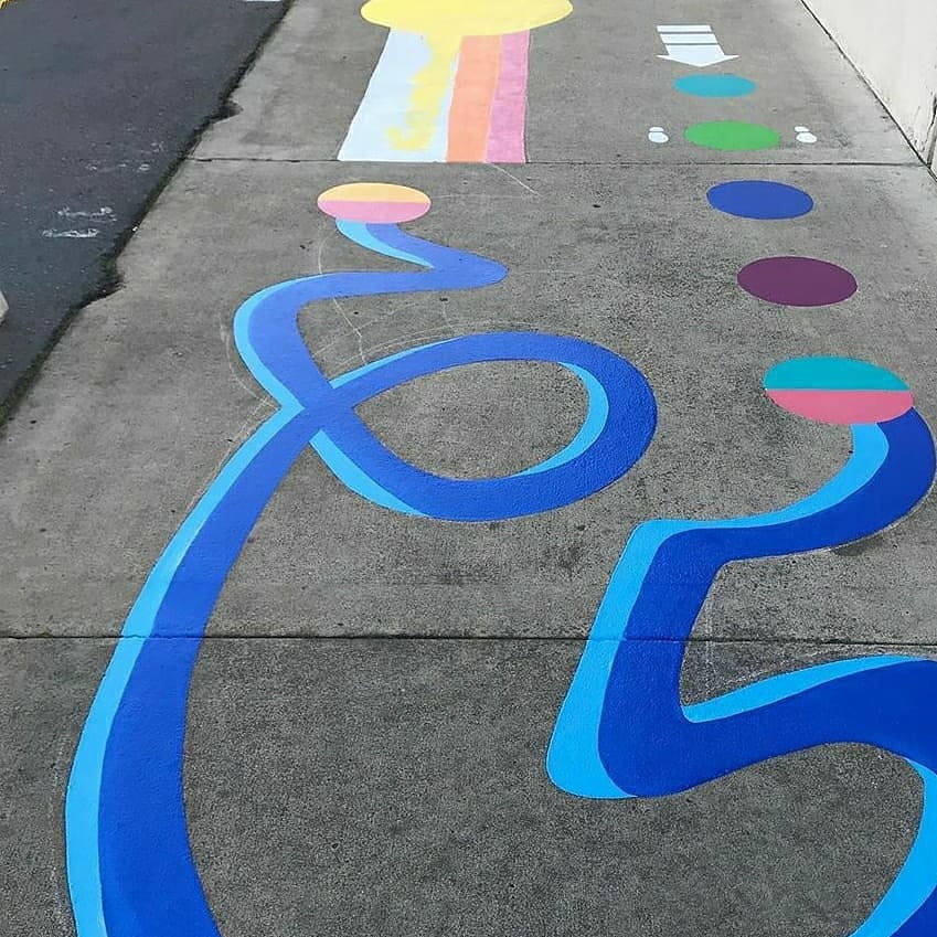 We are super excited that our newest sensory path is almost complete!! Thank you, @friendsofericson and <a href="/mindfulmurals/">mindfulmurals</a> for this amazing addition! Our Viking community will love it! 
#vikingpride
#BetterSD