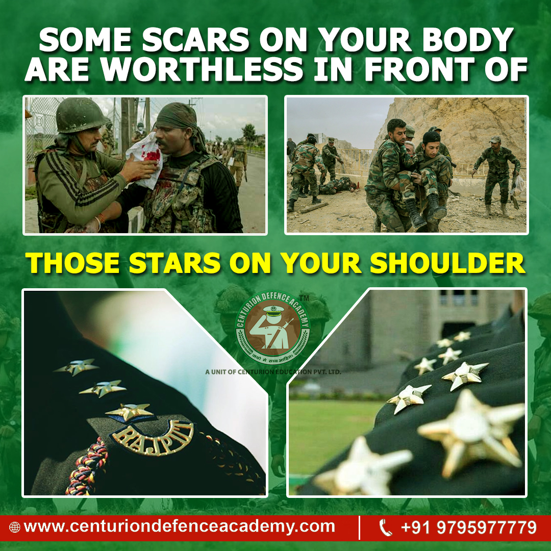 centurionaca's tweet photo. SOME SCARS ON YOUR BODY
ARE WORTHLESS IN FRONT OF
THOSE STARS ON YOUR SHOULDER.
JOIN #CENTURION #DEFENCE #ACADEMY !
Just Call +91 9795977776
Register Online: https://t.co/vQQfMlRPKv
#NDACoaching #CDSCoaching #AFCATCoaching #AirForceCoaching #INETCoaching #MNSCoaching https://t.co/ACKVVTldge