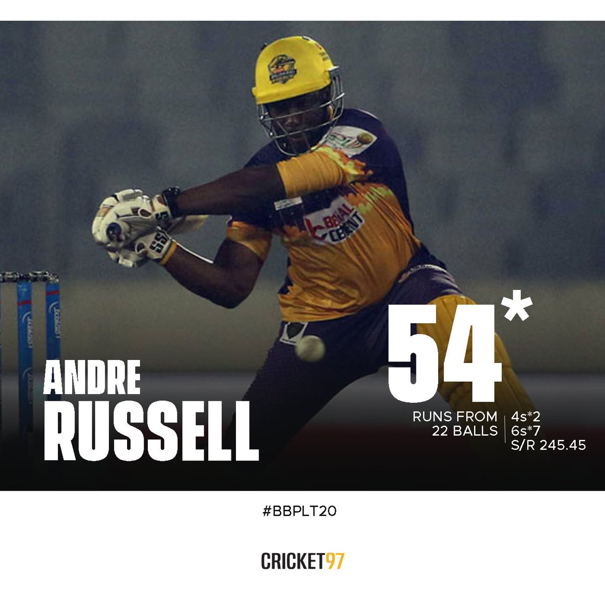 cricket97bd's tweet photo. Still can't get over this innings @Russell12A !
What about you?
#BPLT20 #BBPLT20 #BangabandhuBPL #BBPL #bplseason7 #RRvCC #CCvRR https://t.co/AqlhiEesYG