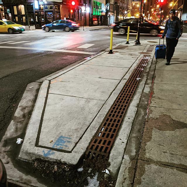 Iron grates empower crews to add more curb extensions for any given budget by eliminating expensive drainage re-engineering. #pedestrianize ift.tt/2uTtI2W