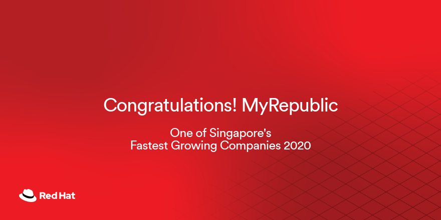 RedHatAPAC's tweet photo. One of Singapore's fastest-growing companies, propelled by #tech and #innovation.  Congratulations @MyRepublicSG https://t.co/qvcbLP4SnS #RedHat  #Cloud #OpenSource https://t.co/L9kMU7qN7q