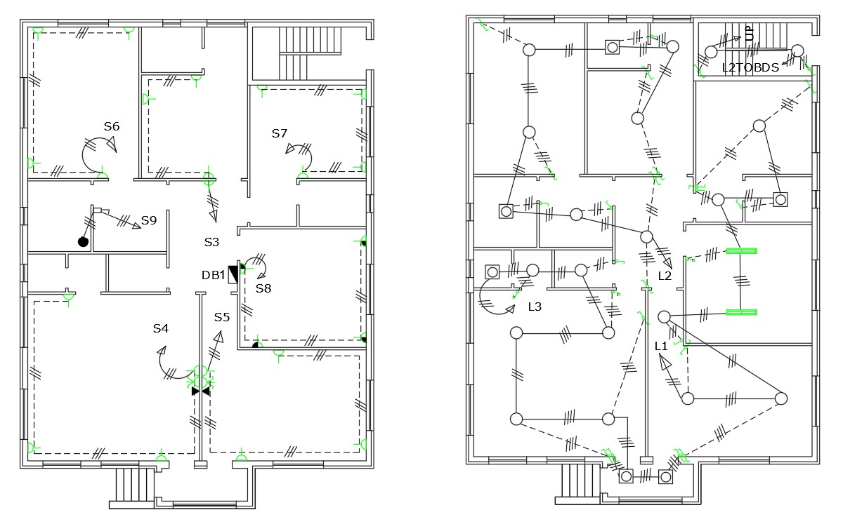 43+ Autocad House Wiring Diagram Background