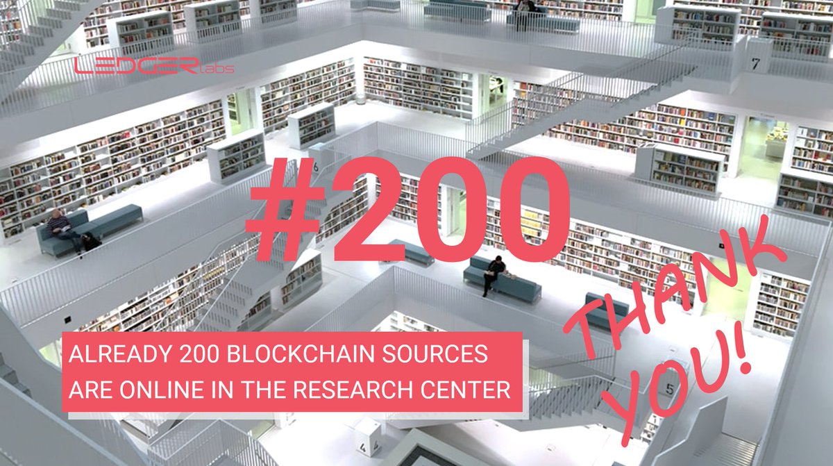 Together have collected over 200 sources including whitepapers, academic journals, books, research institutes &amp; companies on the topic of #blockchain and #dlt! Thanks for helping us to make blockchain knowledge more accessible with the research center! ->> ledgerlabs.li/index.php/rese…