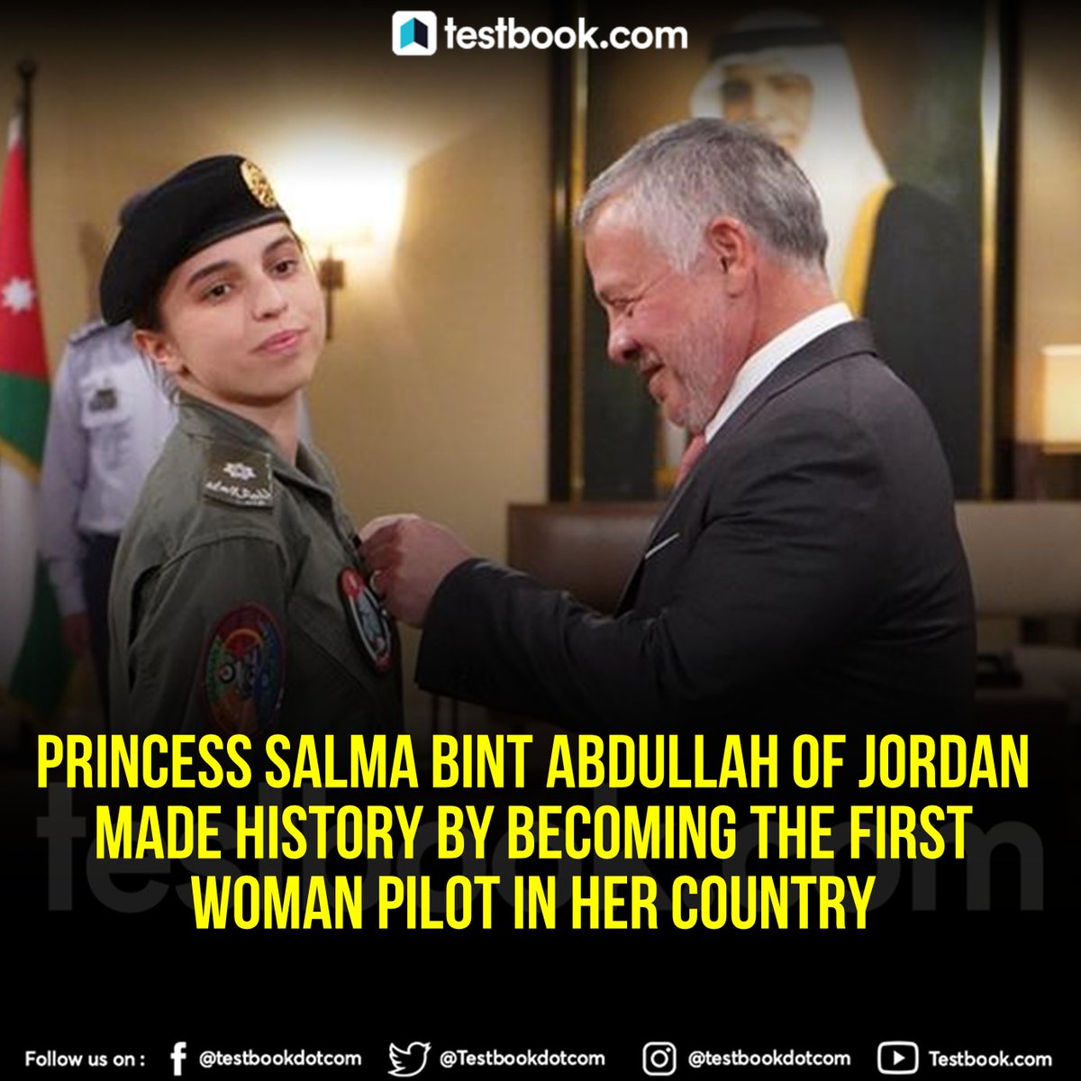 The 19-year-old Princess Salma completed her pilot training on fixed-wing aircraft with Jordanian Armed Forces.
#pilot #jordan #Princesssalma #JordanianArmedForces #ArmedForces #GirlPower #currentAffairs #upsc #dailycurrentaffairs #upscmotivation #CivilService #CivilServices