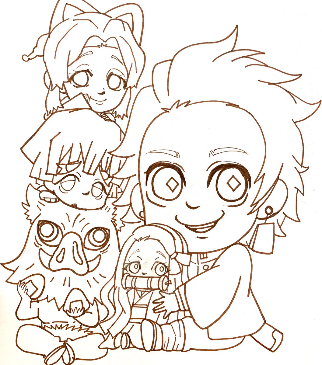 Aikero 似顔絵師 ずっと描きたかった鬼滅やっと描けた 鬼滅の刃 鬼滅の刃イラスト