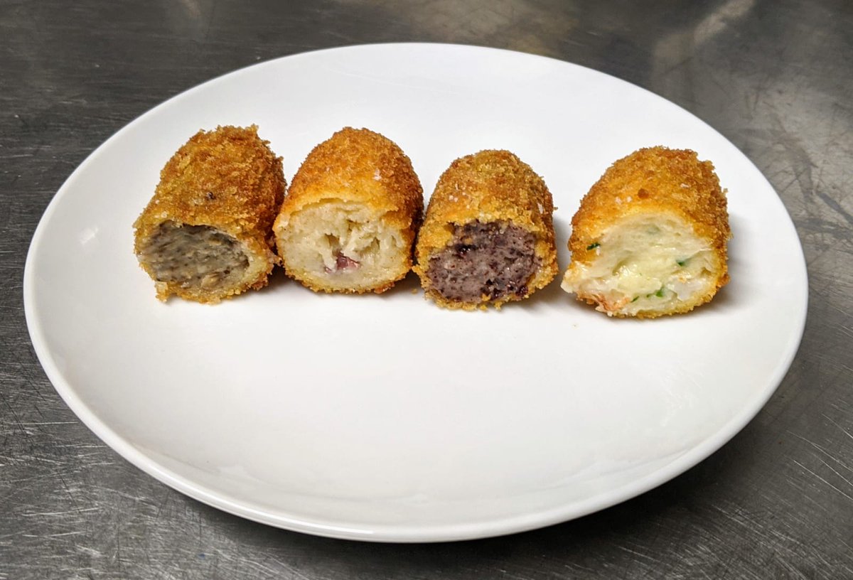 Get in! It’s our first time joining in with International Croqueta Day and we’re playing Croqueta Ruleta. We’ve got Jamon (obvs), Mushroom, Prawn and Morcilla. Current front runner is Morcilla! Come find your favourite. #croquetas  #croquetascaseras #tapas