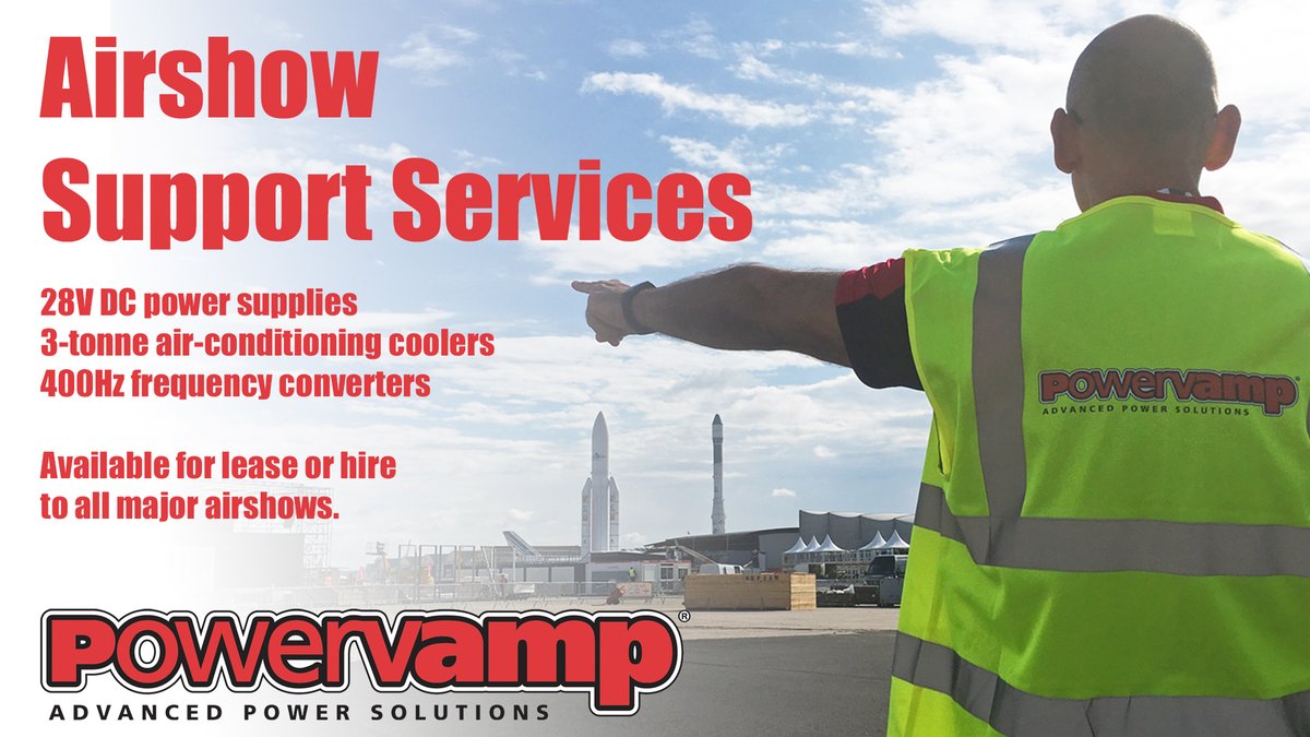 The <a href="/Powervamp/">Powervamp</a> airshow support service offers a large range of its ground power equipment is available for short or long term rental.

powervamp.com/services/airsh…

#advancedpowersolutions #powervamp