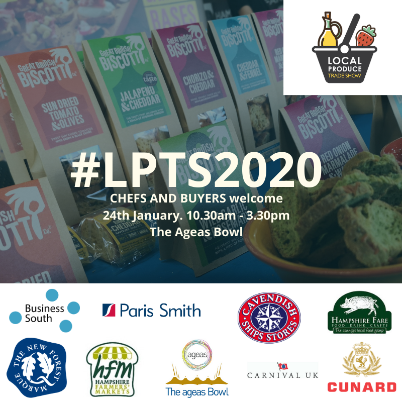 The Countdown is ON for #LPTS2020 🍏🧀🍷
LPTS Going Back to the Roots of Local and Seasonal Food and Drink 
buff.ly/2ZZS0Us
@cavendishships @ParisSmithLLP @HampshireFare @NewForestMarque @cunardline @HantsFarmersMkt @CarnivalCruise @TheAgeasBowl 
#localproduce #lovelocal