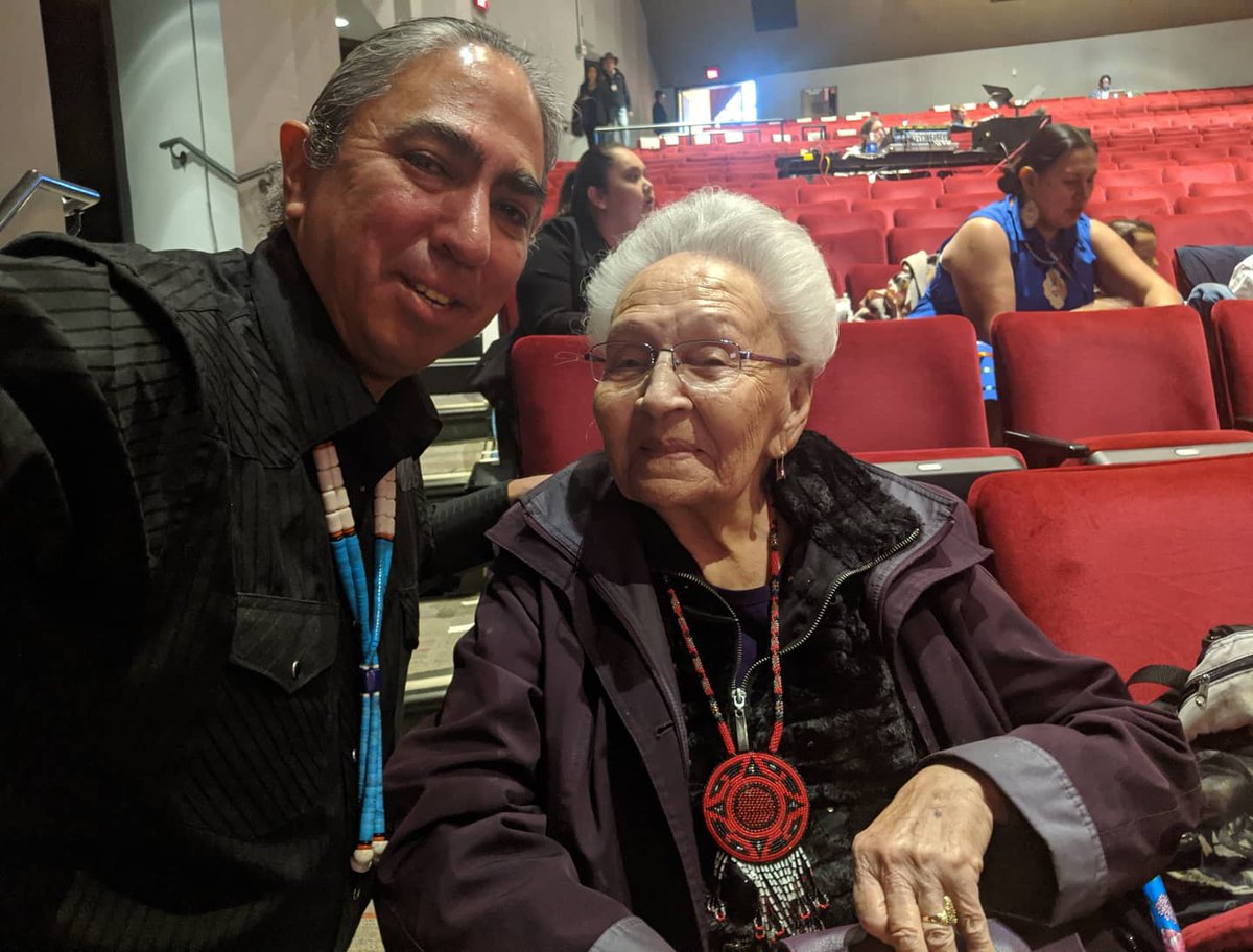 wirelesshogan's tweet photo. There are so many great moments from the past two days at the Native American Presidential Forum in Las Vegas NV, & I'll post more tomorrow, but these are two of my favorites. It is always an honor to see and speak with Marcella LeBeau.
#NativeForum #NativeVote2020 #AllThePeople https://t.co/e3fYfktn7h