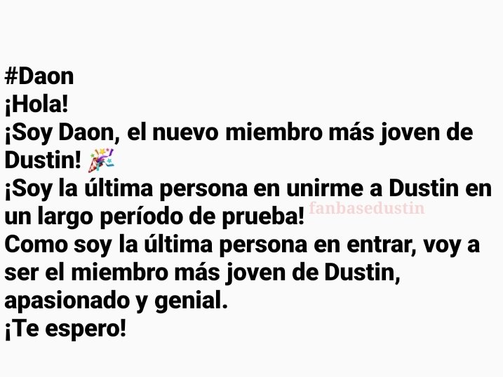 fanbasedustin's tweet photo. DAON (다온)

Nombre de nacimiento: An Seoun Ill (안선일)
Posicion: Rapero y bailarin
Nacionalidad: Coreano 
Fecha de cumpleaños: Diciembre 10 (2000)
Signo zodiacal: Sagitario
Altura: 1,75 https://t.co/jWqXyZLcvC