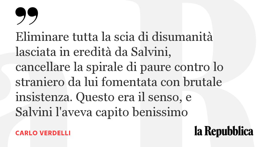 repubblica's tweet photo. Eppure Salvini sa leggere. l'Editoriale di Carlo Verdelli https://t.co/qPDuSrfnLs https://t.co/Vq0d7x8Oyb