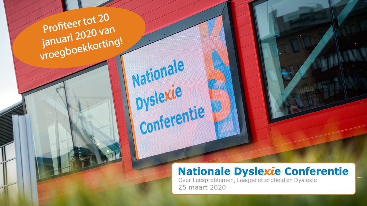 De vroegboekkorting van de Nationale Dyslexie Conferentie is verlengd tot 20 januari! Meld u nu aan!
zurl.co/70A8