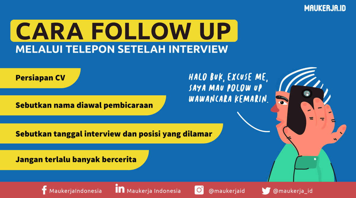 maukerja_id's tweet photo. Pengen tau hasil interviewmu kemaren?
Telepon perusahaannya aja! 😉 
.
#MauTips #Interview #FreshGraduate #JobSeeker https://t.co/MhkFv9ZN41