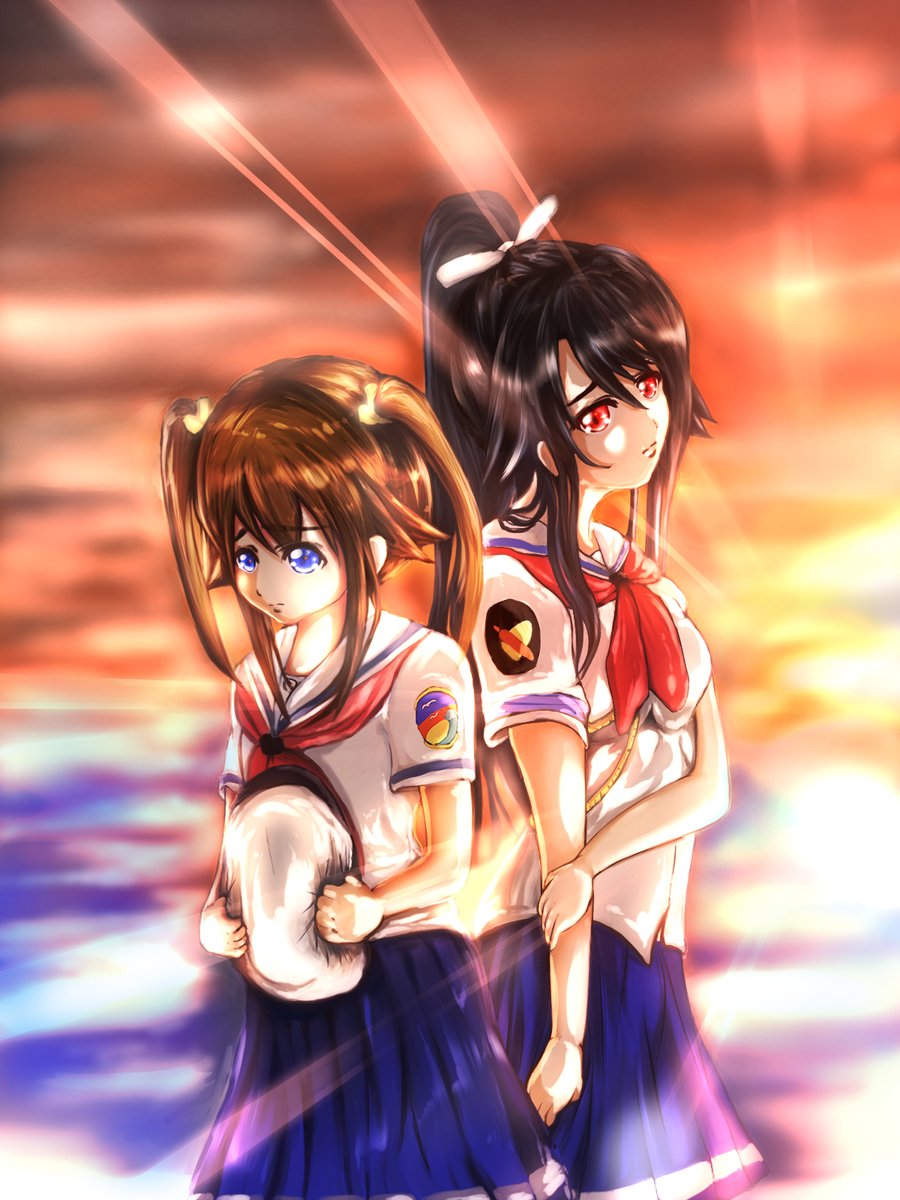 夕陽の海岸を散歩する 岬 明乃を描いてみた 描いてみた 岬明乃 ハイスクー イトム1のイラスト