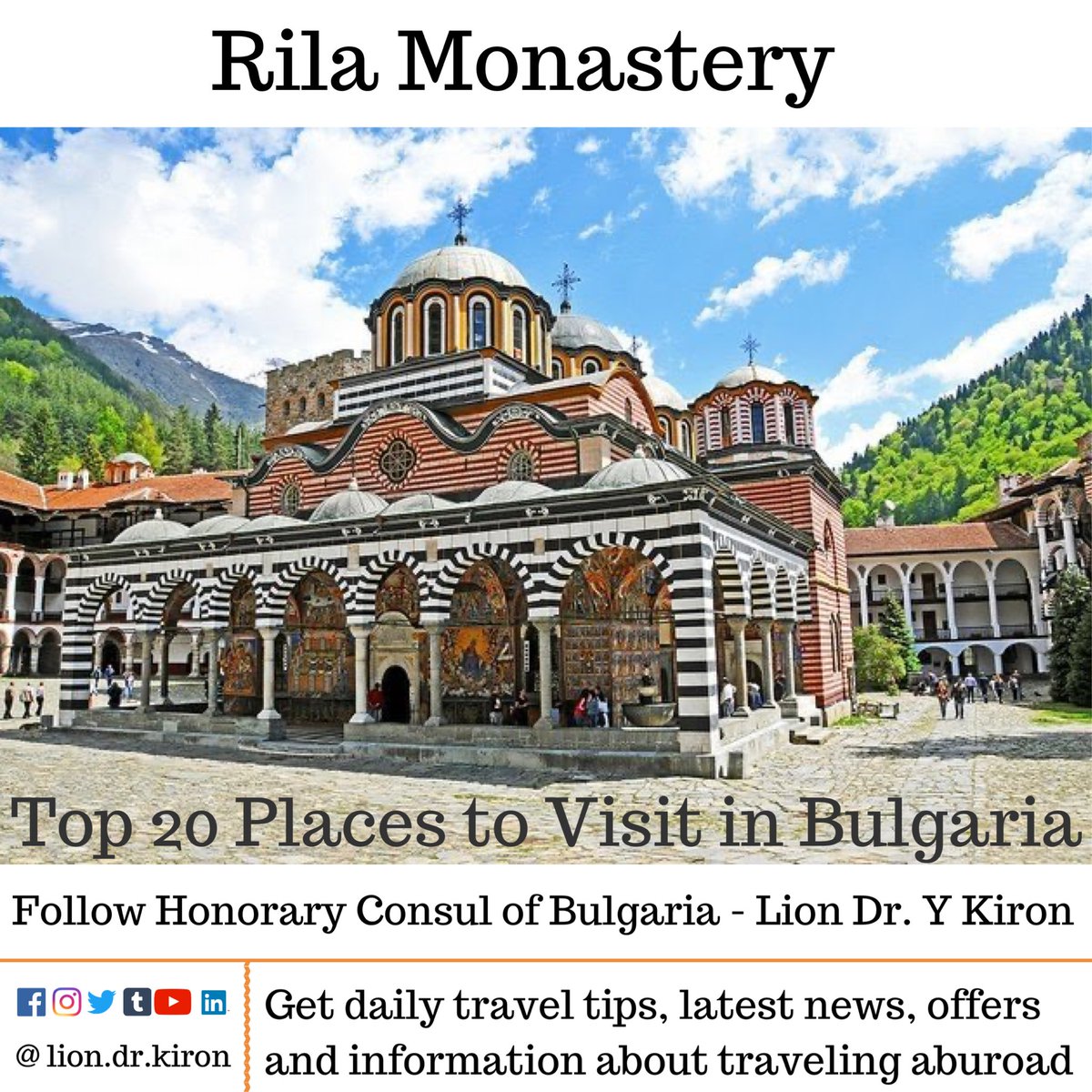 LionDrKiron's tweet photo. Rila Monastery – the most famous monastery in Bulgaria
Known as the Jerusalem of Bulgaria, this picturesque Eastern Orthodox monastery in the forested mountains less than two hours south of Sofia is definitely worth a pilgrimage visit.
#travelblogger #KBlog #traveltips #KNews https://t.co/6CM4eueGWL