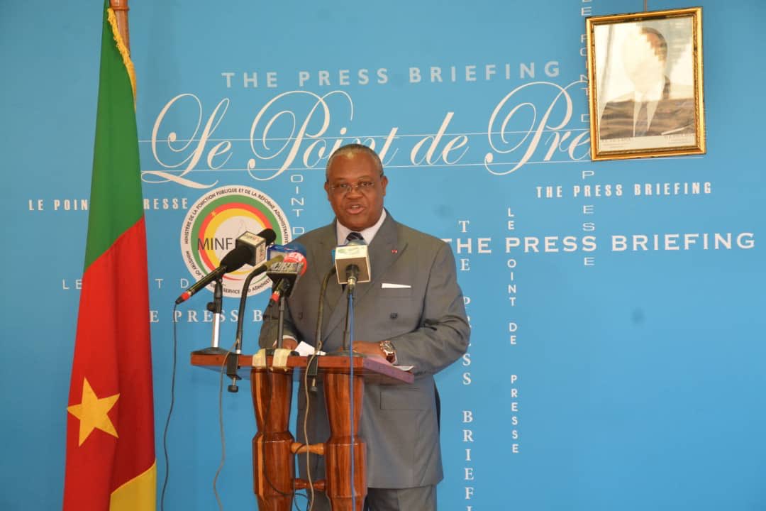 JosephLE_'s tweet photo. Je préside ce jour à Yaoundé, la conférence annuelle des services centraux et déconcentrés du MINFOPRA, suivie de la présentation des vœux de nouvel an 2020. Thème: « modernisation de l’administration publique camerounaise. L’exemple du MINFOPRA ». https://t.co/atZe4QaxtD