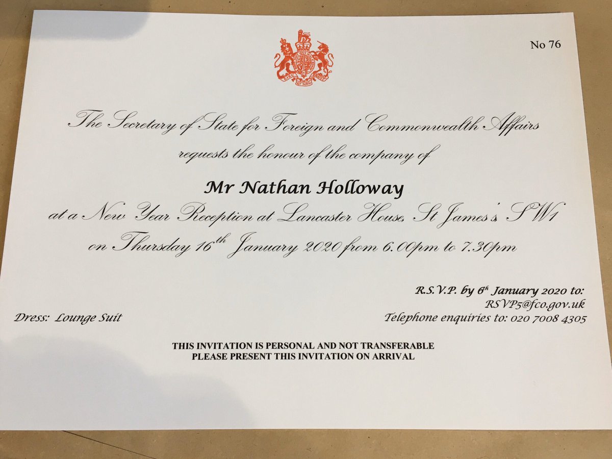 nathanh73's tweet photo. Honoured to be representing @wyggroup at the Foreign Secretary’s New Year Reception at Lancaster House this evening. https://t.co/tKcHZShtnc