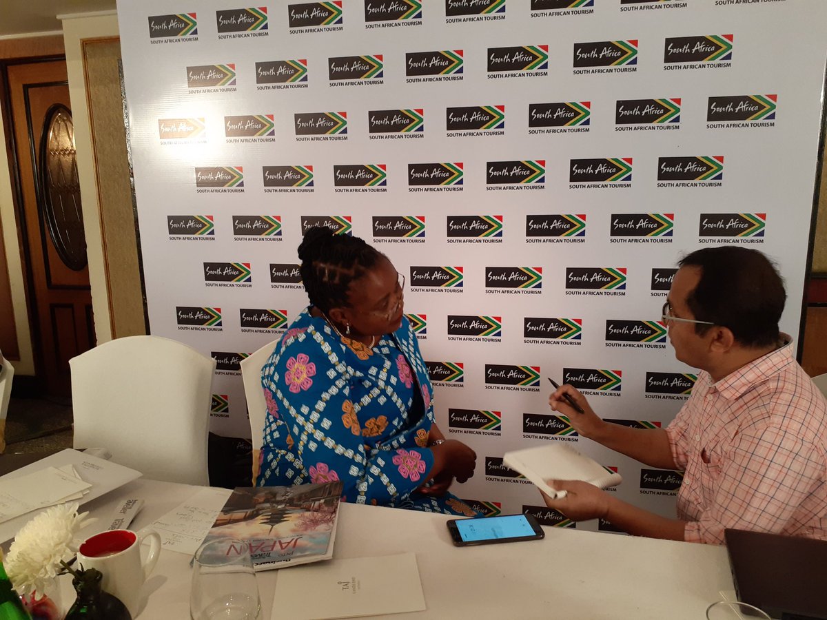 mpume24's tweet photo. Tourism Minister @mmKubayiNgubane  briefs media  in Mumbai on the purpose  of her visit. @Tourism_gov_za
#WeDoTourism https://t.co/hcD4qkvwoQ