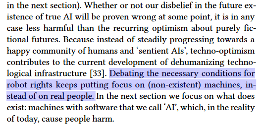 Forget robot rights. The real and urgent issues that are emerging with the mass deployment of seemingly invisible AI systems need to be discussed now because they currently impact large groups of people. 8/