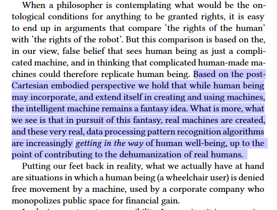 In conclusion: robots are tools used to harm and oppress the most vulnerable members of society. Arguing for robot rights is like protecting the gun instead of the victim. 12/end
