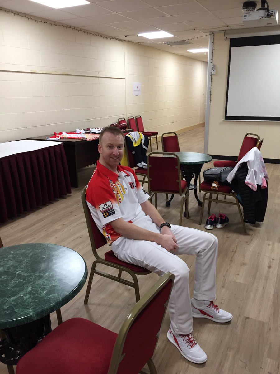 Nick Brett Relaxing before his Match against Scott Edwards at the Just. World Indoor Bowls Championships Potters Resort <a href="/PottersResort/">Potters Resorts</a> <a href="/WeAreJustUK/">Just</a>