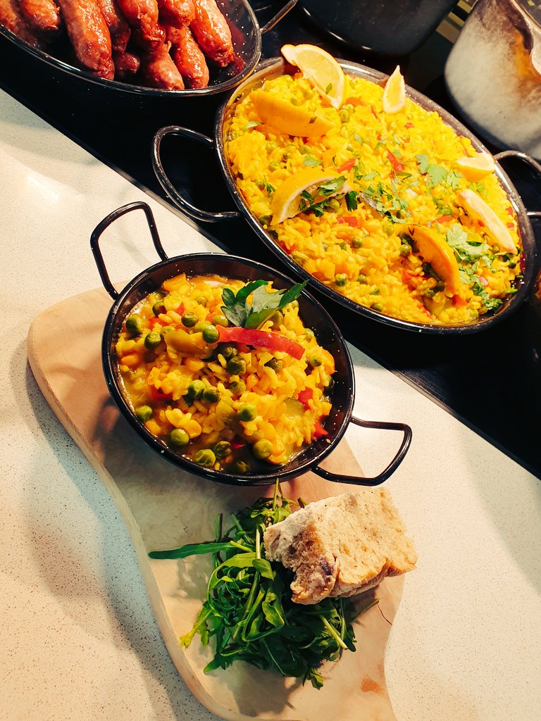 Today <a href="/CampsiteRegatta/">It's What We Do @TheCampsite</a> a bit of comfort with bangers and mash for a vege option a bit from the iberian penisula with vege paella <a href="/ItswhatwedoWELL/">DineContractCatering</a> <a href="/FoniasStylianos/">Stylianos Fonias</a> #food