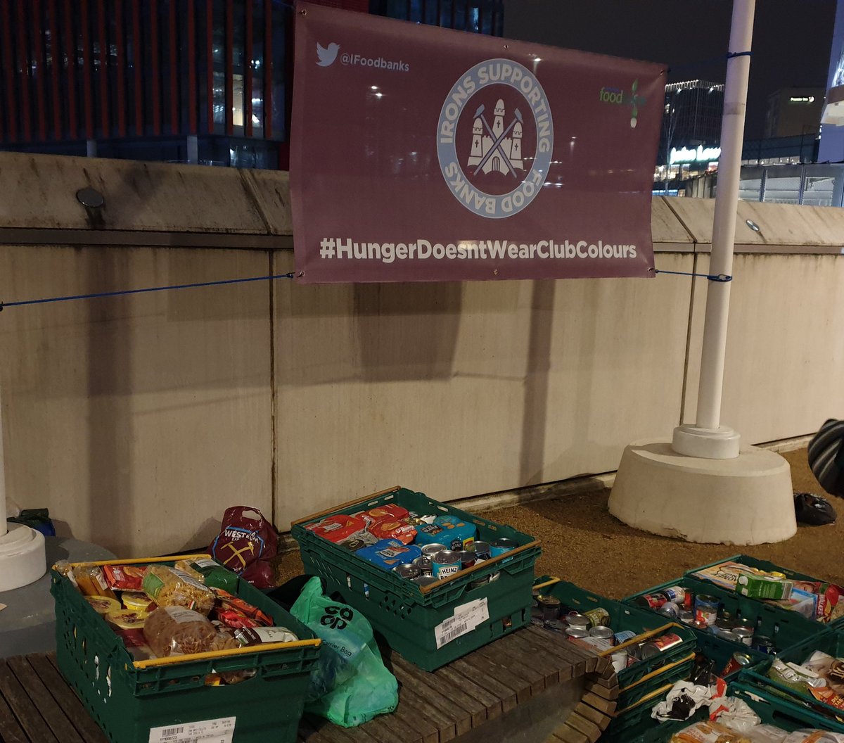 IFoodbanks's tweet photo. Back here in under 48 hours time collecting on behalf of @newhamfoodbank1 at #WHUEVE If you're coming to the game please donate non-perishable foods, toiletries or a few £'s for the buckets. Looking forward to welcoming our friends from #blueunion & @SFoodbanks 🤝 https://t.co/um95DIIzUu
