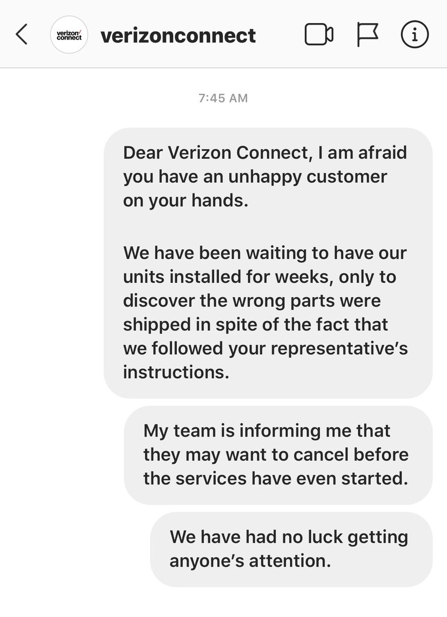 GeacSolutions's tweet photo. @VerizonConnect Dear Verizon Connect, I am afraid you have an unhappy customer on your hands.  

We have been waiting to have our units installed for weeks, only to discover the wrong parts were shipped in spite of the fact that we followed your representative’s instructions. https://t.co/5N7G94dt4j