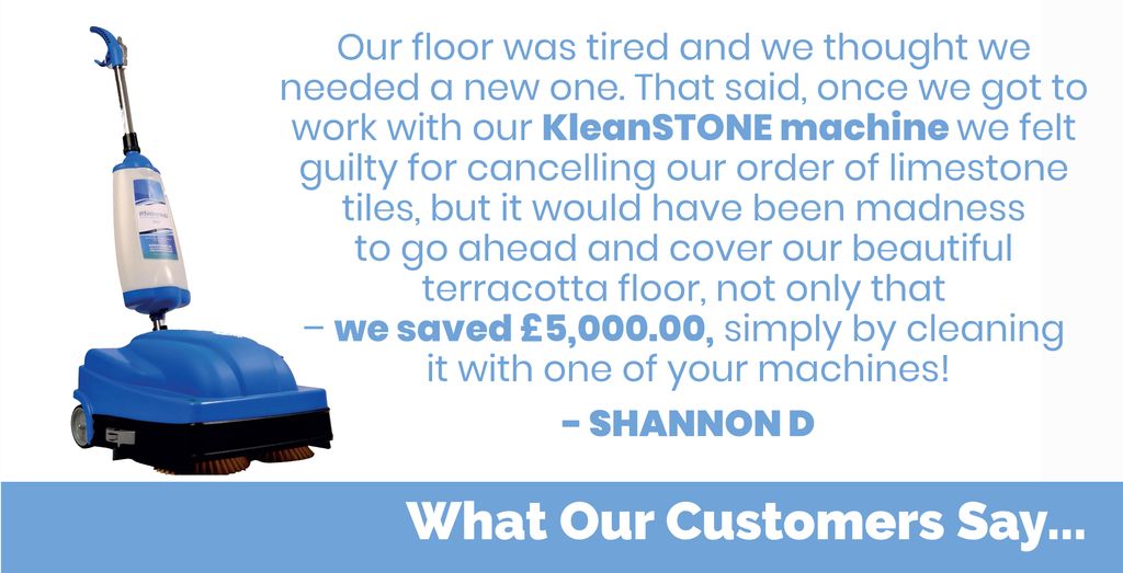KleanStone's tweet photo. We obviously think our KleanSTONE machines are amazing...
but find out what our customers have to say.
https://t.co/I4rMPKBCzx

#KleanSTONE #StoneFloorCleaning #LoveYourFloors #KleanUpYourAct #FloorScrubbingMachine #StoneFloor https://t.co/Cq6ll3TDWL
