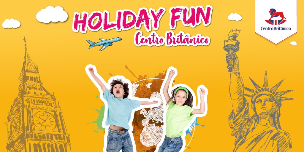 CentroBritanico's tweet photo. Holiday Fun é o curso de férias para crianças e adolescentes do Centro Britânico. Inglês nas férias para se aprender com brincadeiras, óculos de realidade virtual, aulas temáticas, plataforma, app e muito mais!

#holidayfun #inglês #english #idiomas #cb #inglêsparacrianças https://t.co/o7FpkvQYnz