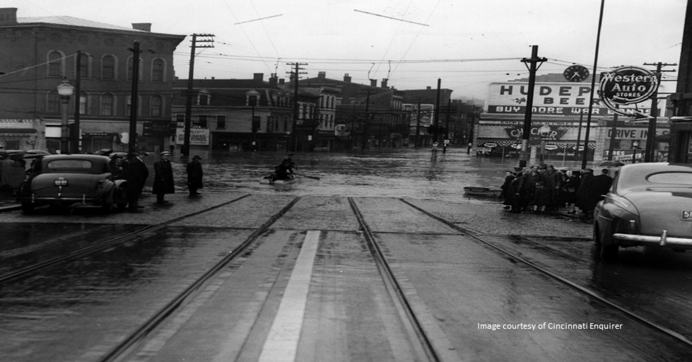 Near the Harrison & Spring Grove Ave. branch that was under nearly 20 feet of water.
