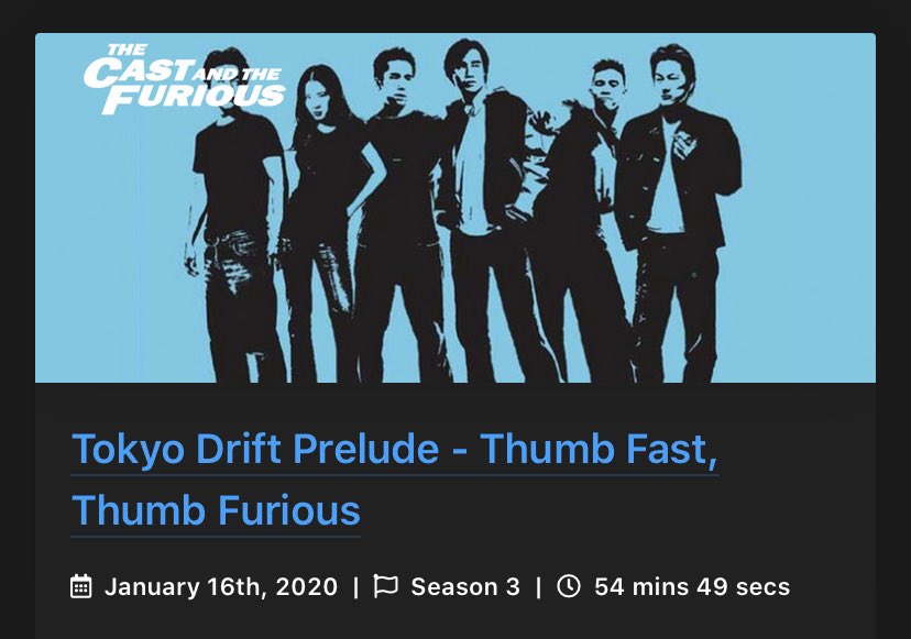 CastFurious's tweet image. We’re revving back up in 2020 with the Justin Lin film “Better Luck Tomorrow”.

It’s the official origin of Han, and we have another T-shirt idea. Then we start Tokyo Drift. Can’t wait! fireside.fm/s/fm4TdmE5+FvB…