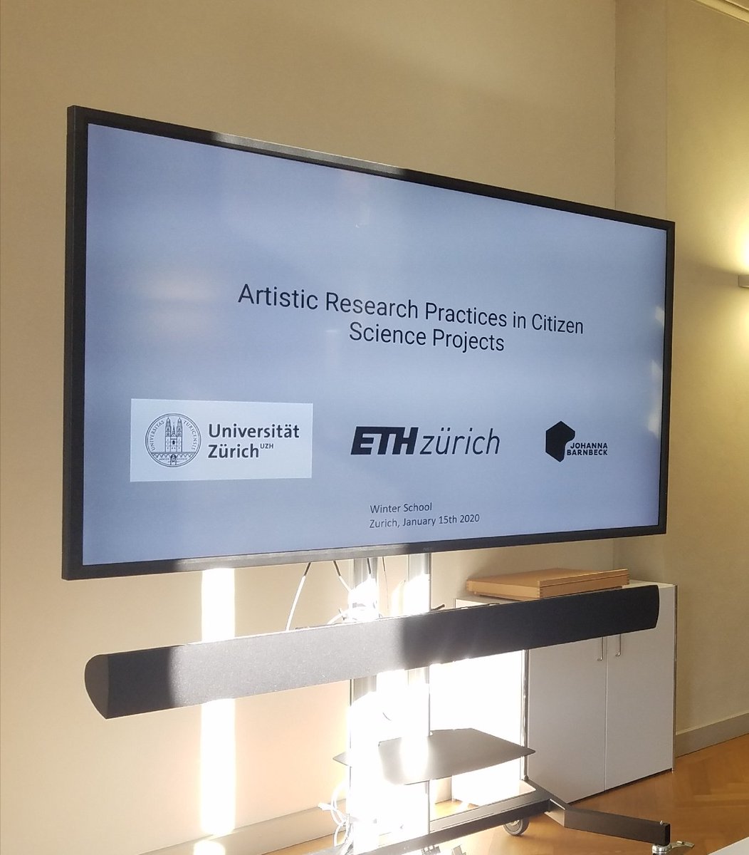 JohannaBarnbeck's tweet photo. Happy to be invited to an international week of #CitizenScience: @ETH @UZH_ch @pwa_zurich #cswinterschool #CSinCH2020 My 1-day workshop explored #artisticresearch and art practices in citizen science projects. Looking forward to see the participants' developed ideas implemented! https://t.co/OcOzqQjJ38