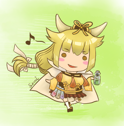 刀剣乱舞 デフォルメ絵ぱーと4 牛王吉光さんを書きました 隊長くんちょうどよかった新薬が 瀬巳桃梨のイラスト