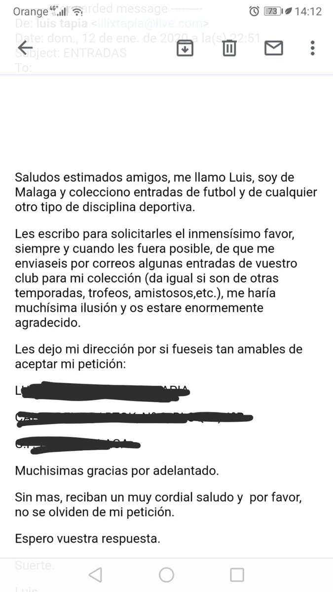 CFANVR's tweet photo. Querido Luis de Málaga. Lamento comunicarle que somos tan patéticamente humildes que ni imprimimos entradas. La afición suelta 3 euros por digerir 2 horas de angustioso fútbol y nos parece demasiado cruel que además tengan que llevarse un recuerdo de semejante esperpento.
Saludos https://t.co/smwvystWsp