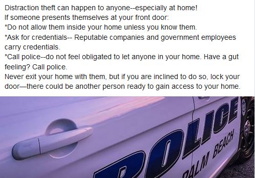 WestPalmPD's tweet photo. #westpalmbeach #itcanhappentoyou #distractiontheft https://t.co/oYtcMuUAzv