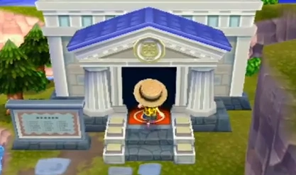 A screenshot of the museum in Animal Crossing!