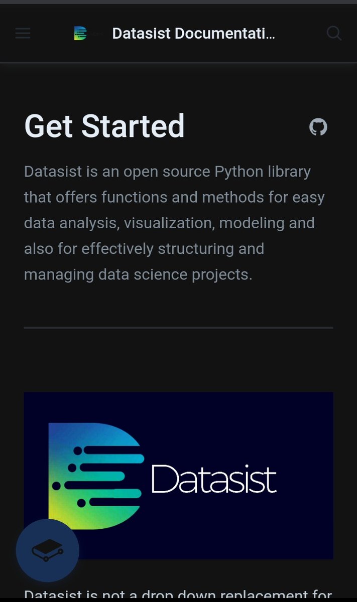datasistlibrary's tweet photo. A sneak peek at our new documention. We are building this using Gitbook. Final version will be out in the coming weeks.
To contribute to this documentation, clone the markdown files with the link below, and make your contributions.
#datasist
https://t.co/5KZXCo7LkS https://t.co/anOdBbKqzn