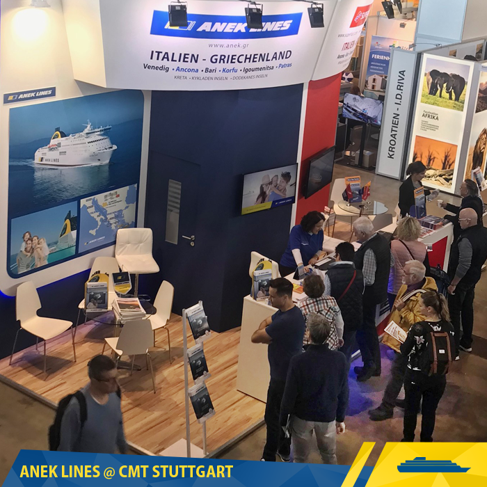 Wir sind noch bis Sonntag auf der CMT in Stuttgart ! Kommen Sie uns besuchen ! (ΑΝΕΚ LINES Booth: HALLE 6 / D10)

To ταξίδι για τις μεγαλύτερες τουριστικές εκθέσεις της Ευρώπης αρχίζει εδώ! Σας περιμένουμε στην CMT Stuttgart, περίπτερο HALLE 6 / D10 μέχρι την Κυριακή 19.01.2020!
