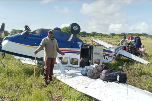 DestinyFMKe's tweet photo. A light aircraft flying to Amboseli National Park crash-lands at Mashuru, Kajiado County; three tourists and pilot sustain minor injuries.
The aircraft belonging to Yellow Wings Air Services Limited https://t.co/Ziw2jmCaJ5