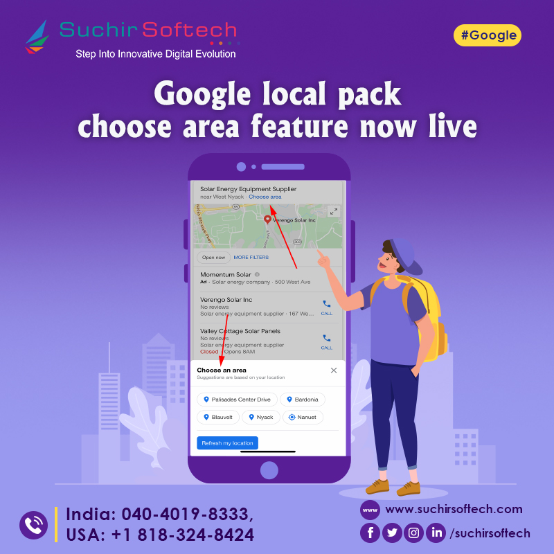 suchirsoftech's tweet photo. #Google introduced an option to select or "choose" your area or location when a Local Pack comes up in the search results.
visit: https://t.co/VP2tujrC3a and mail us to info@suchirsoftech.com for a free website audit....
#seo #smm #webdevelopment #hosting #digitalmarketing https://t.co/9k7zz2WMlW