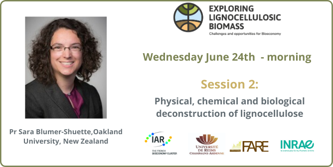 ExploreBiomass's tweet photo. Discover our second session on June 24th: Physical, chemical and biological deconstruction of lignocellulose.
It will be chaired by Pr Sara Blumer-Schuette from the Oakland University (New Zealand).
Find out more on https://t.co/5dIcGYCldU
#Bioeconomy #Biorefinery #Lignocellulose https://t.co/KA6NhfyRDU